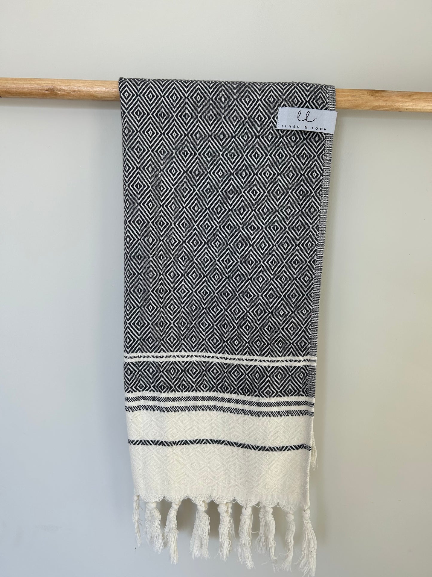 Xanthos Midnight Black Turkish Kitchen Towel