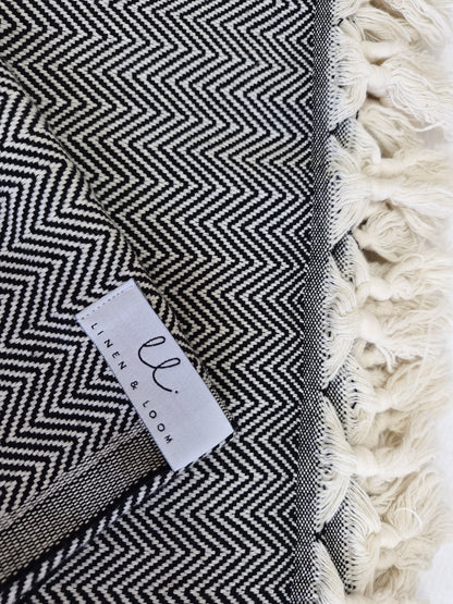 Philadelphia Midnight Black Turkish Towel