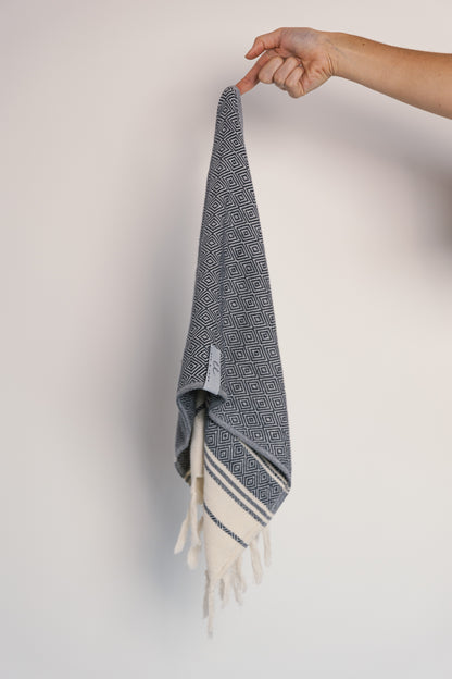 Xanthos Midnight Black Turkish Kitchen Towel