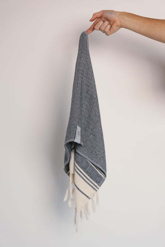 Xanthos Midnight Black Turkish Kitchen Towel