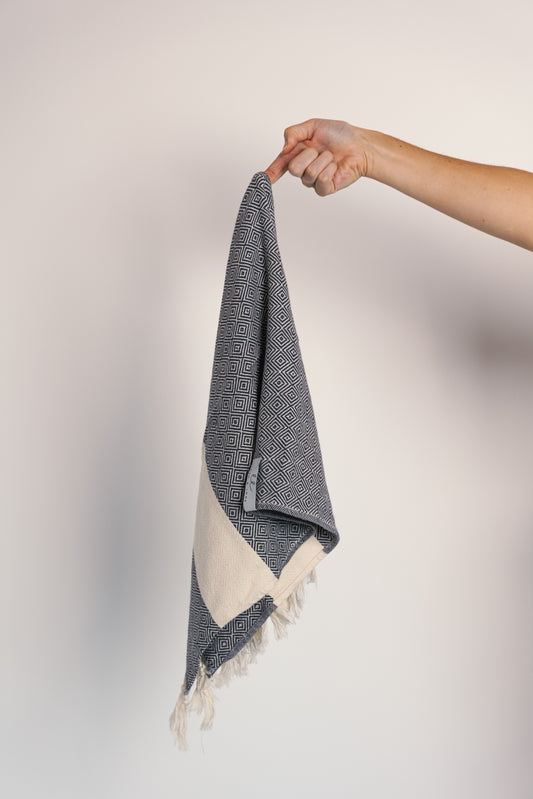 Myra Midnight Black Turkish Kitchen Towel