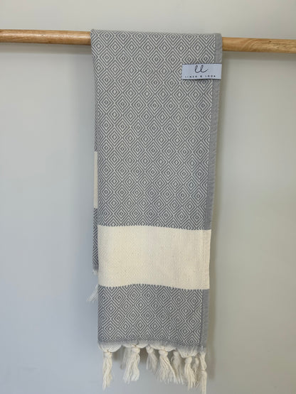 Myra Twilight Grey Turkish Kitchen Towel